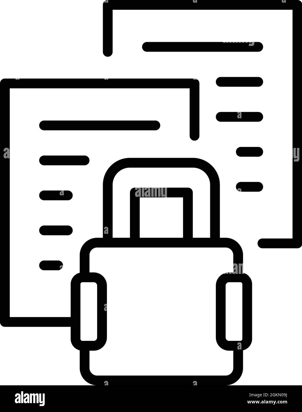 Privacy files icon outline vector. Confidential document. Safe data ...