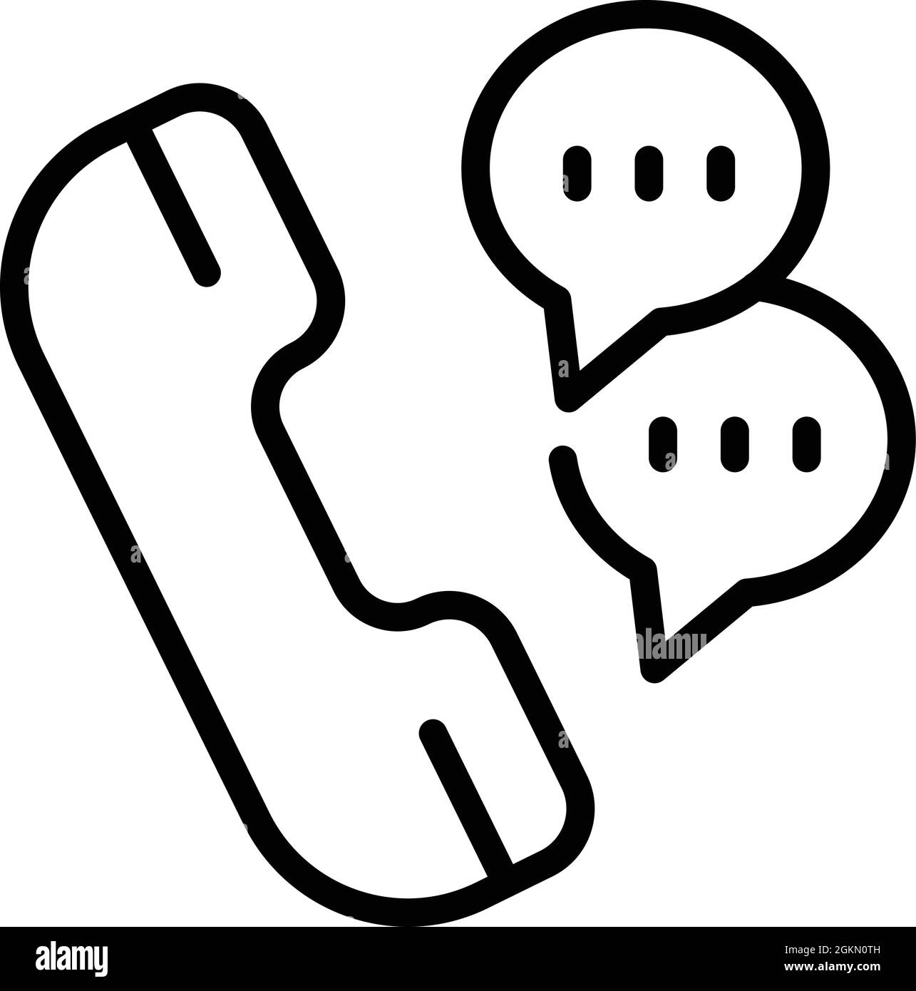 Call concentration icon outline vector. Smart mind. Support phone Stock Vector