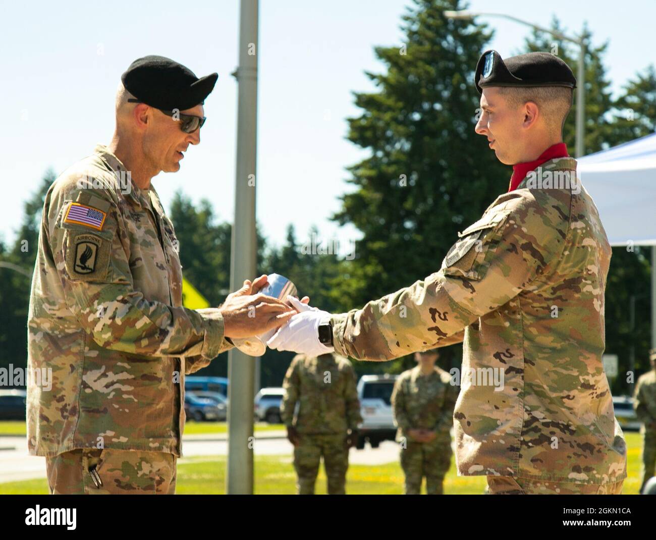 First Lt. Andrew Schwab, salute battery officer in charge of B Battery ...