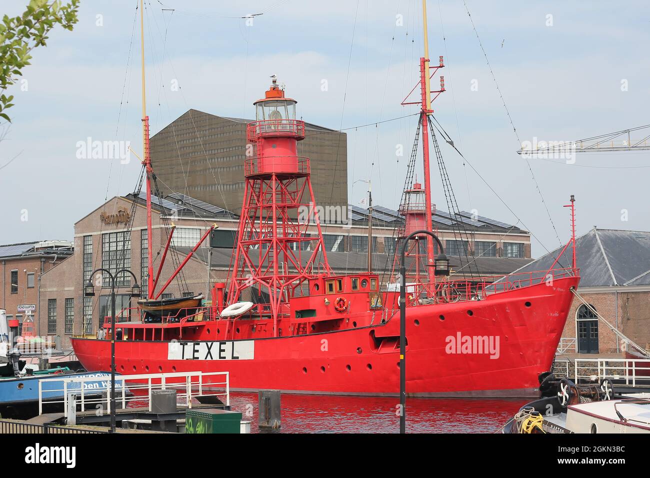 Light-ship TEXEL at Den Helder Museum Harbour, Holland, Netherlands Stock Photo