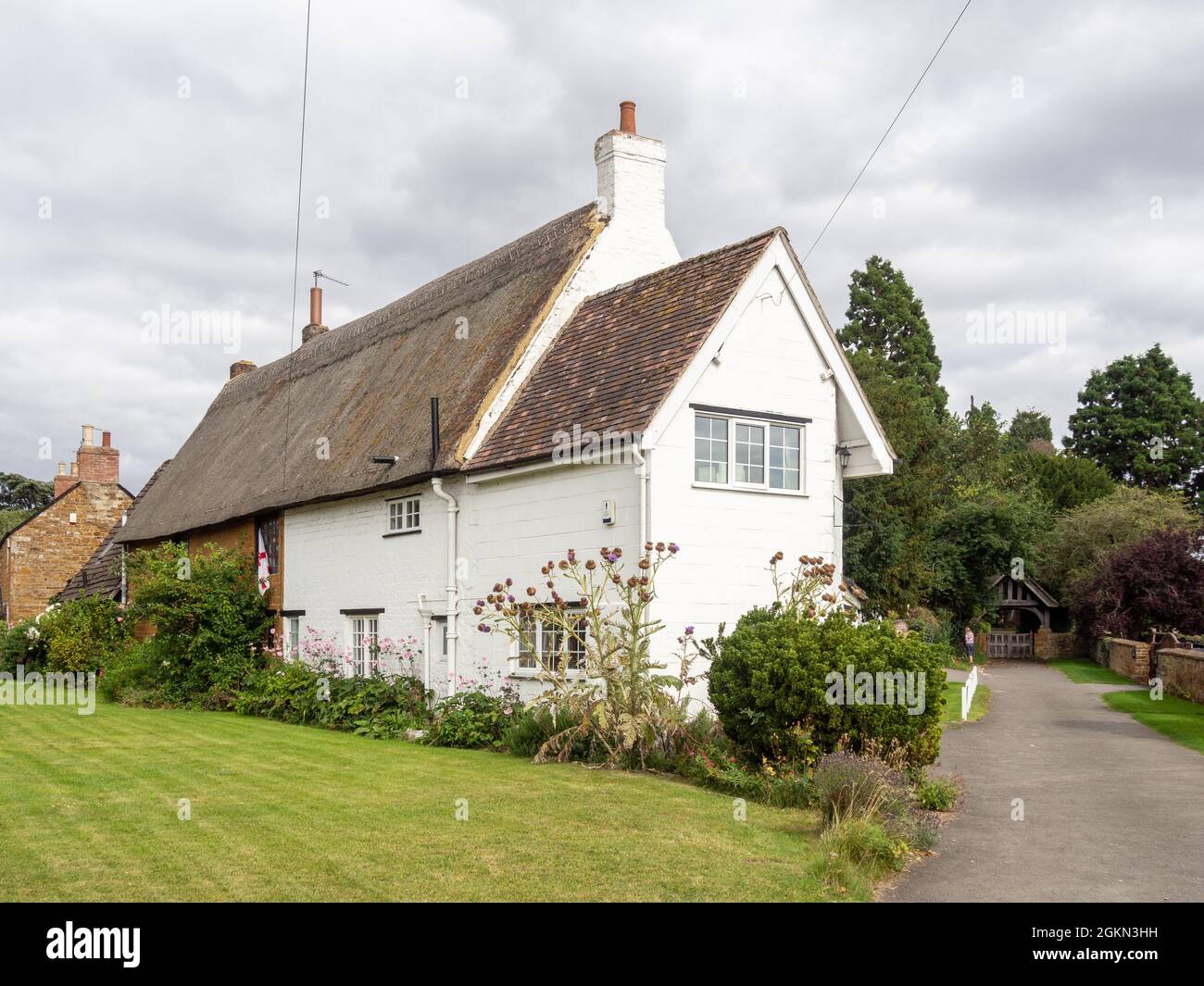 Attractive white rendered cottage in the village of Duston, Northampton