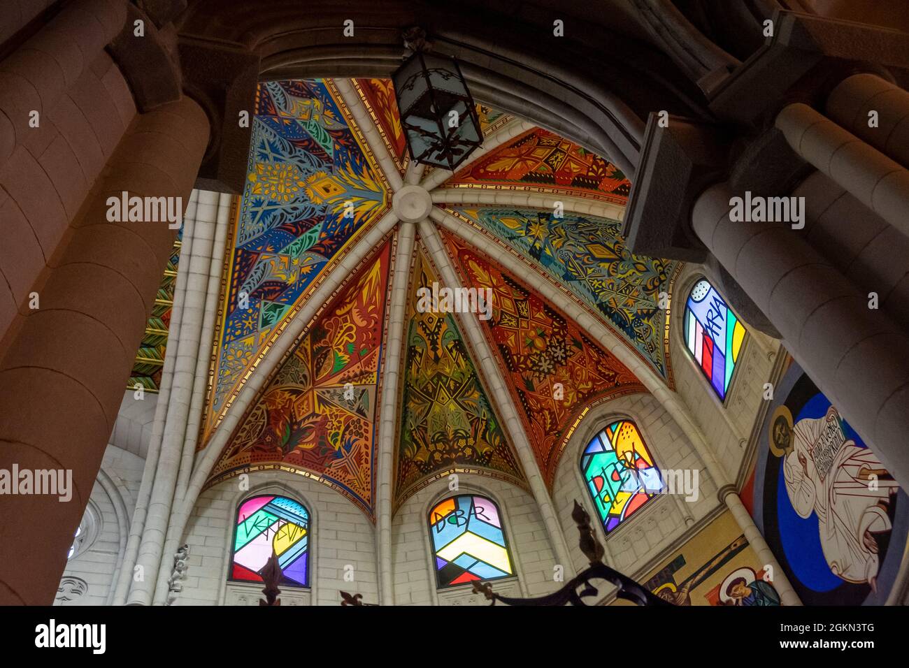Ceiling of Almudena Cathedral, Madrid, Spain Stock Photo
