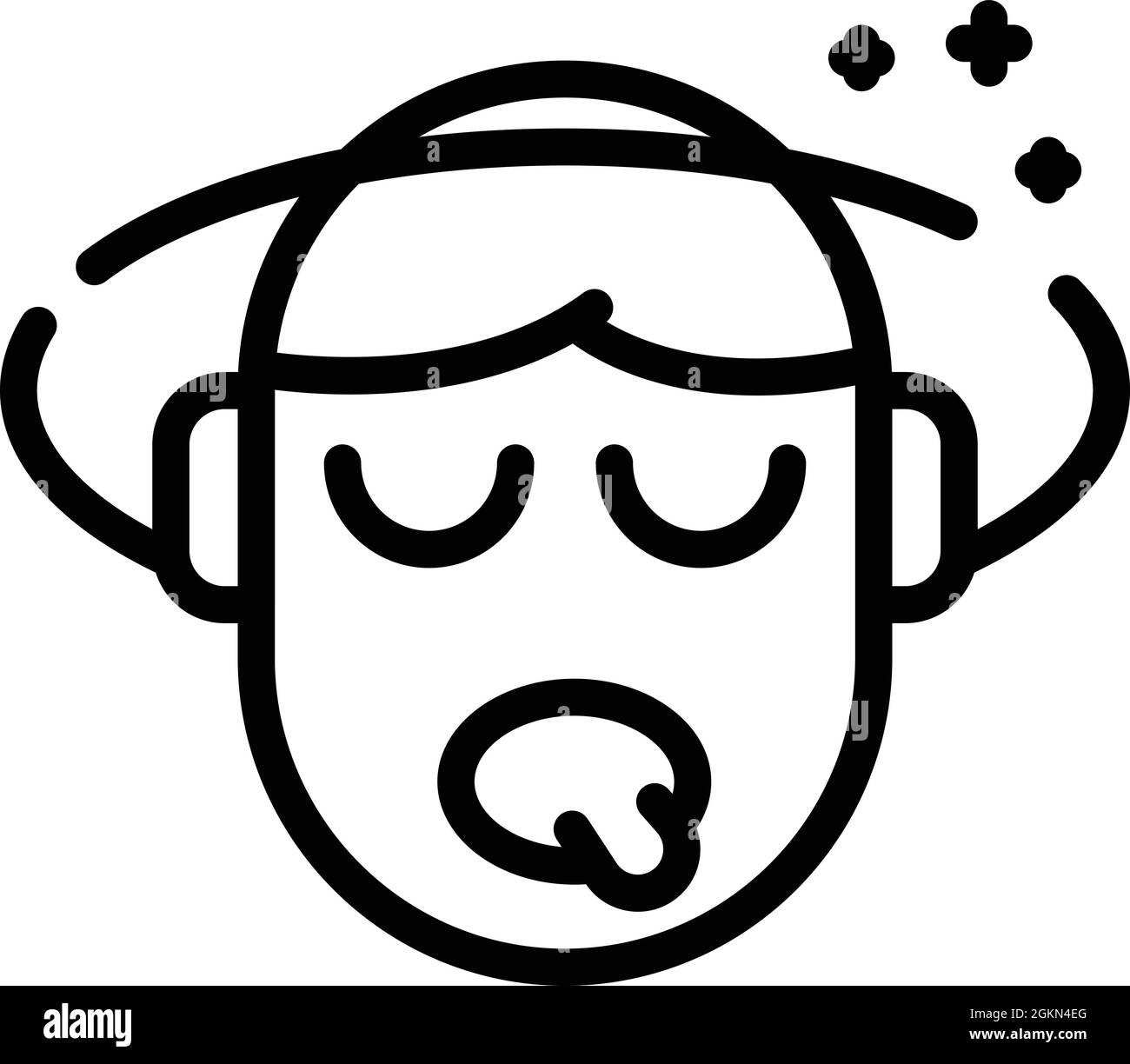 Dizziness vomiting icon outline vector. Vomit disease. Sick symptoms