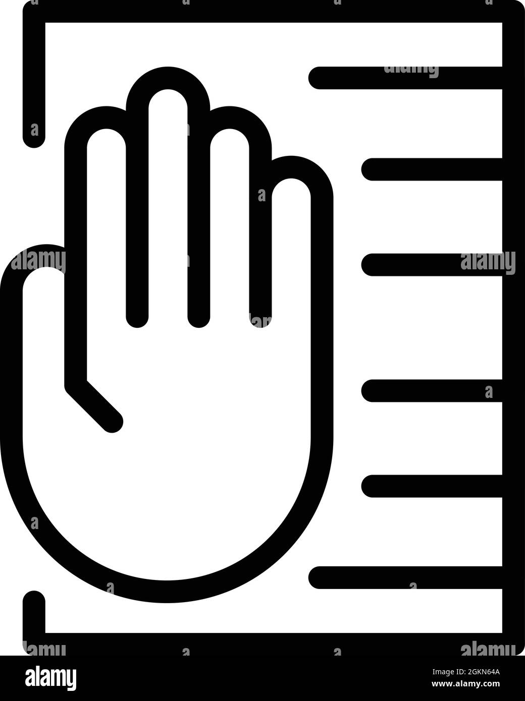 Palm scanning system icon outline vector. Hand scan. Biometric recognition Stock Vector