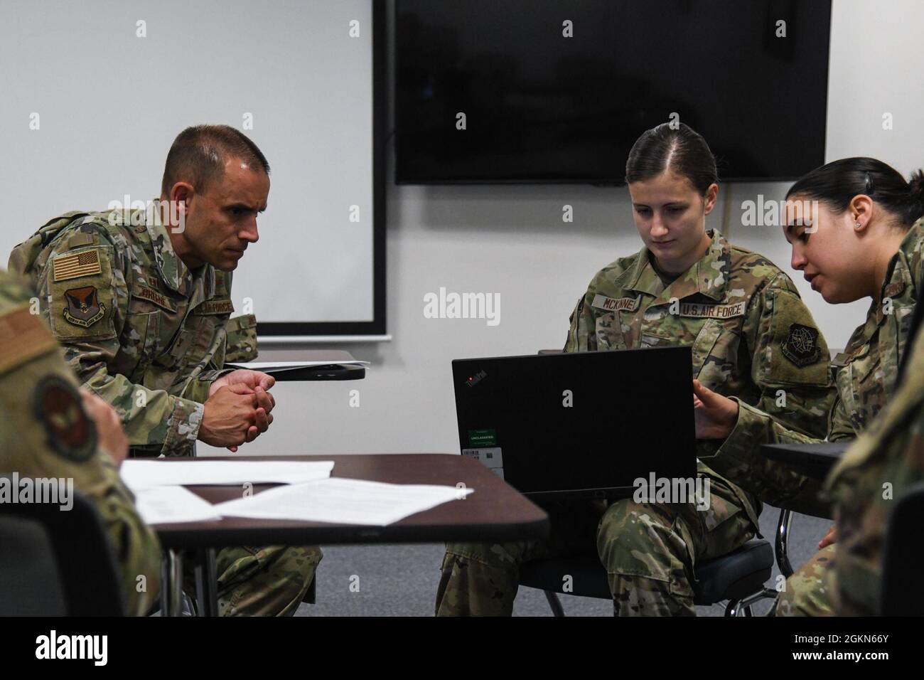 Airman Bayley McKinney and Staff Sgt. Katelyn Lauzon, contracting ...