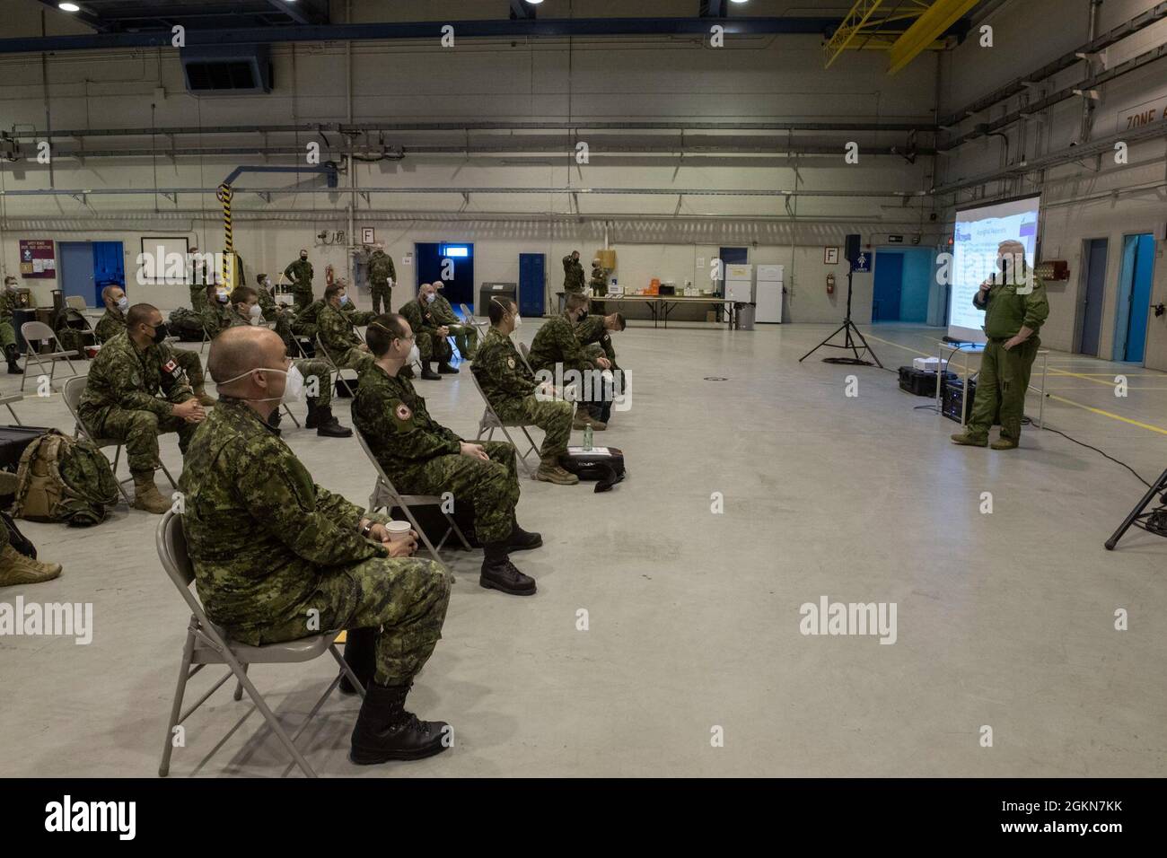 Exercise participants receive their security and COVID19 restriction