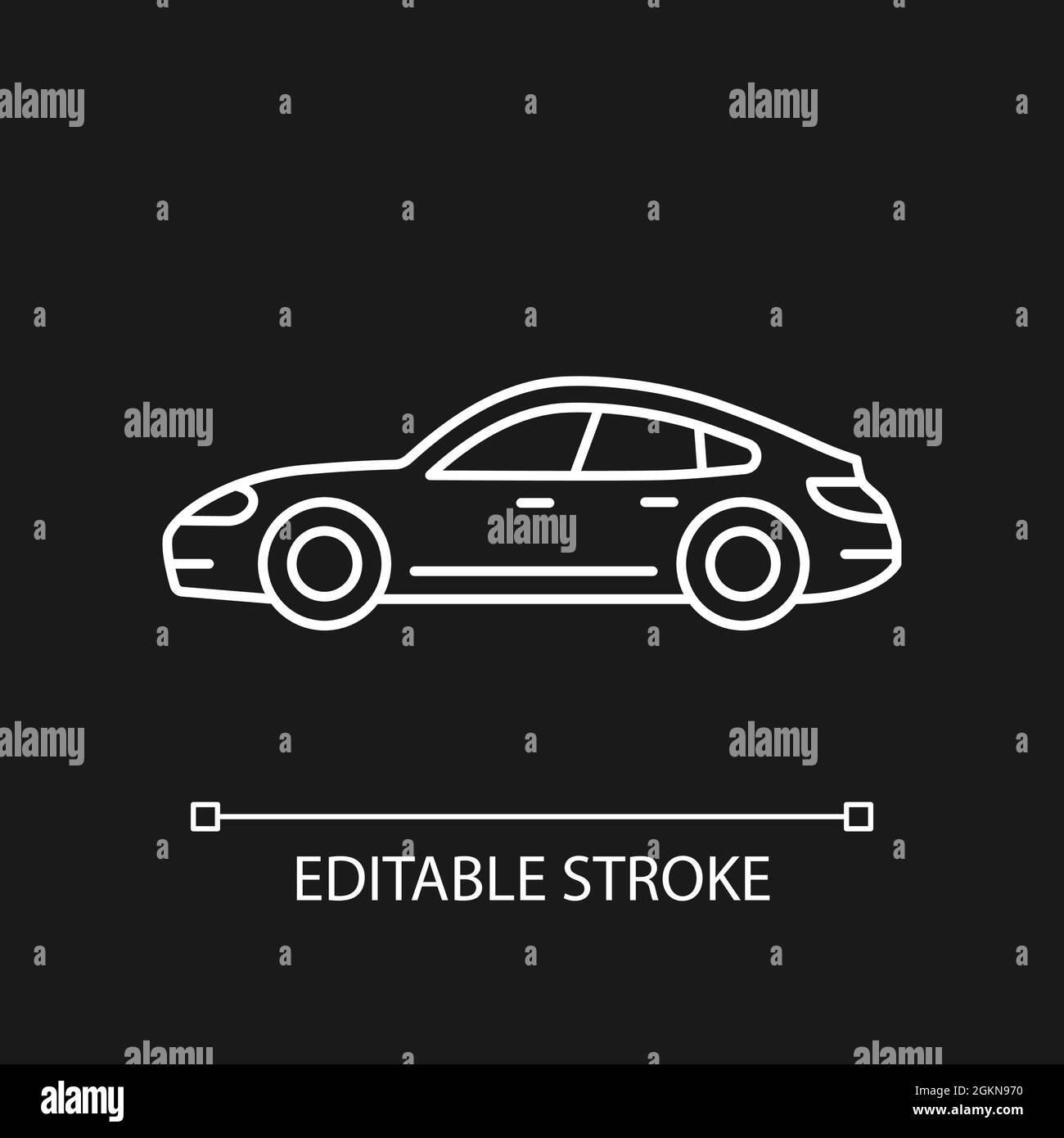 Sports sedan white linear icon for dark theme Stock Vector Image & Art