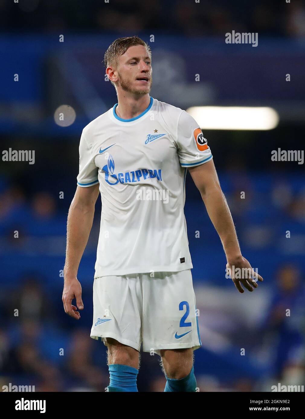 London, England, 14th September 2021. Dmitri Chistyakov of Zenit during the UEFA Champions League match at Stamford Bridge, London. Picture credit should read: David Klein / Sportimage Stock Photo
