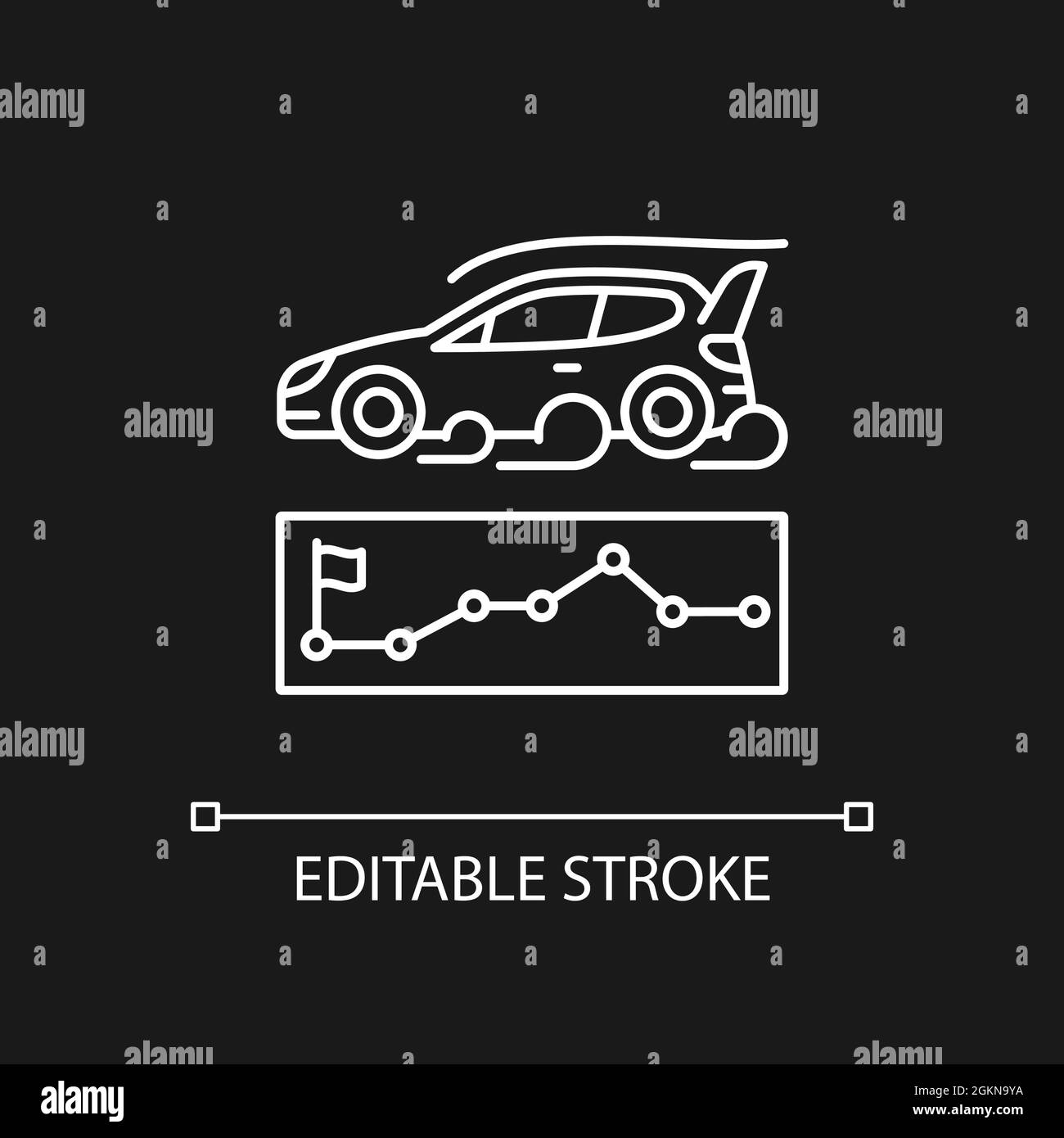 Rallying event white linear icon for dark theme Stock Vector Image ...