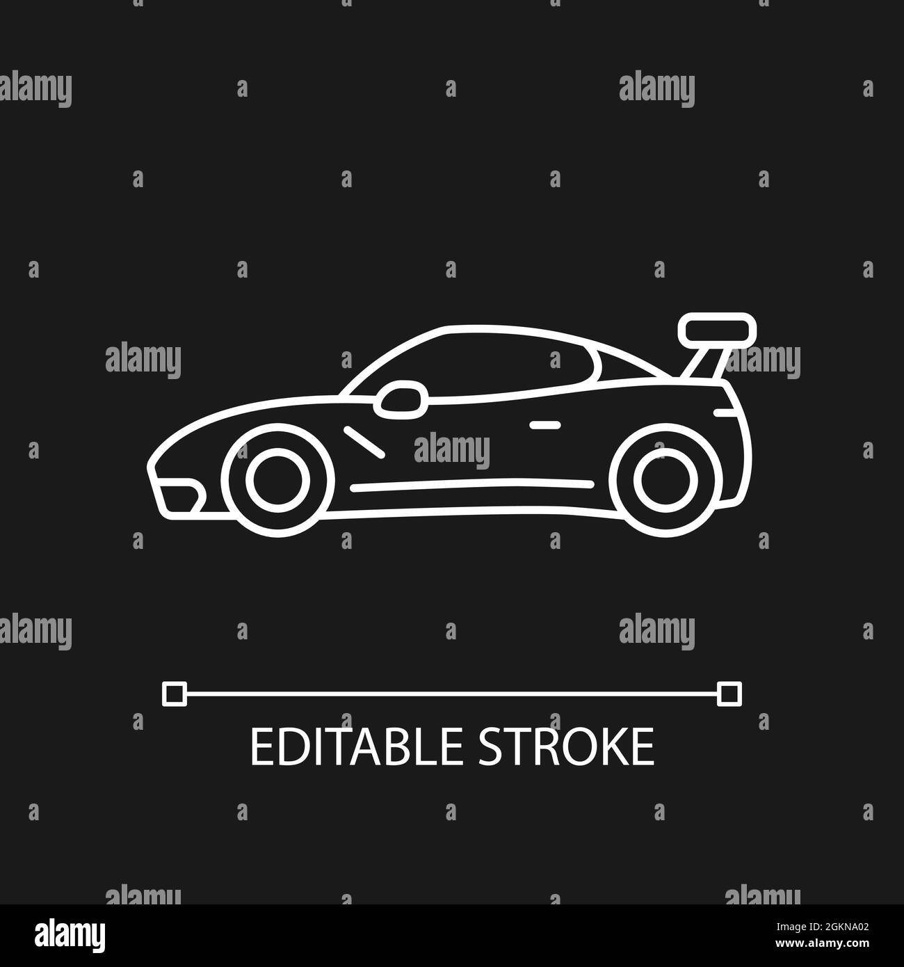 Customized sports car white linear icon for dark theme Stock Vector ...