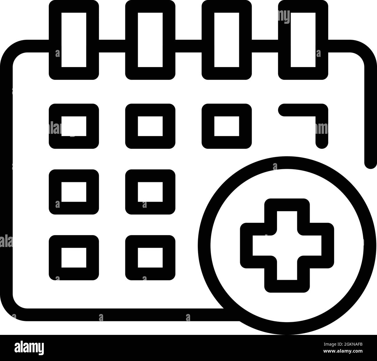 Treatment Calendar Icon Outline Vector Medical Schedule Healthcare 