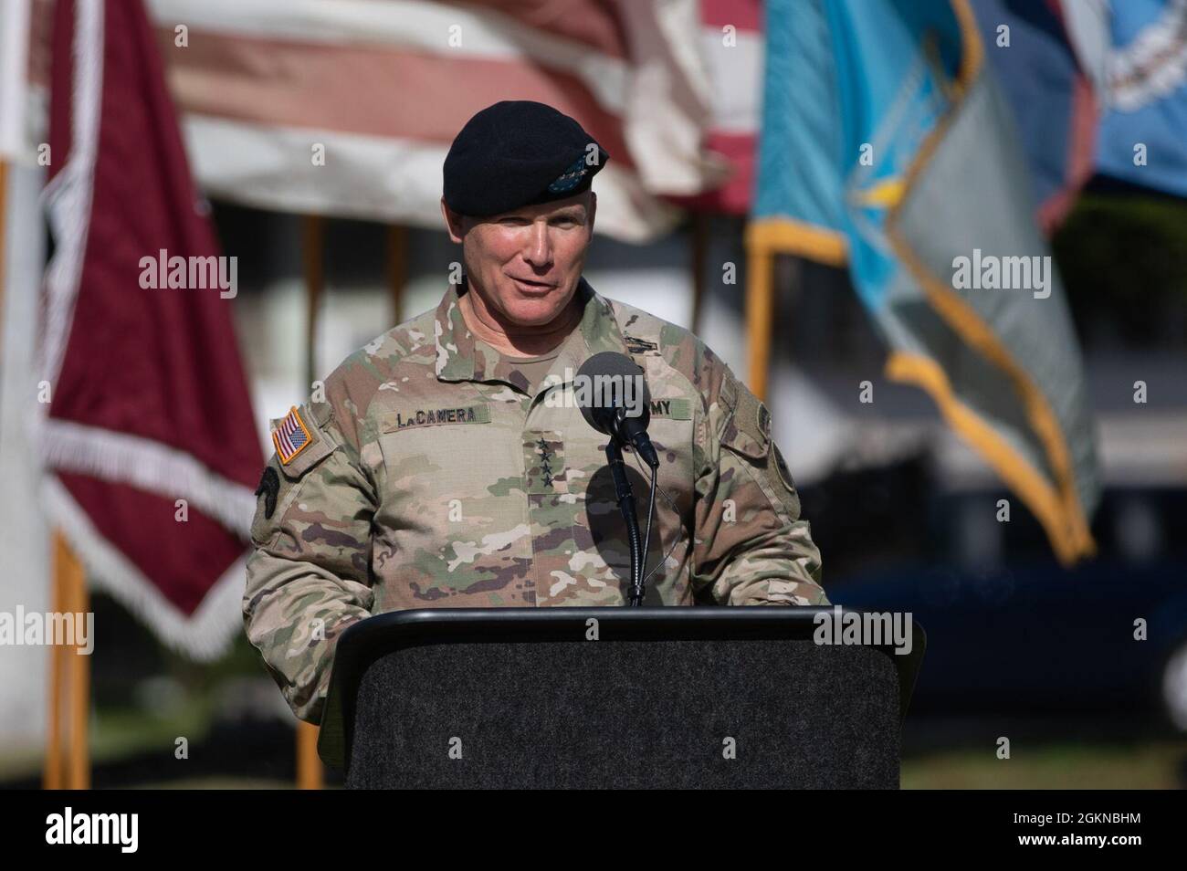 U.S. Army Gen. Paul J. LaCamera, outgoing commanding general of U.S
