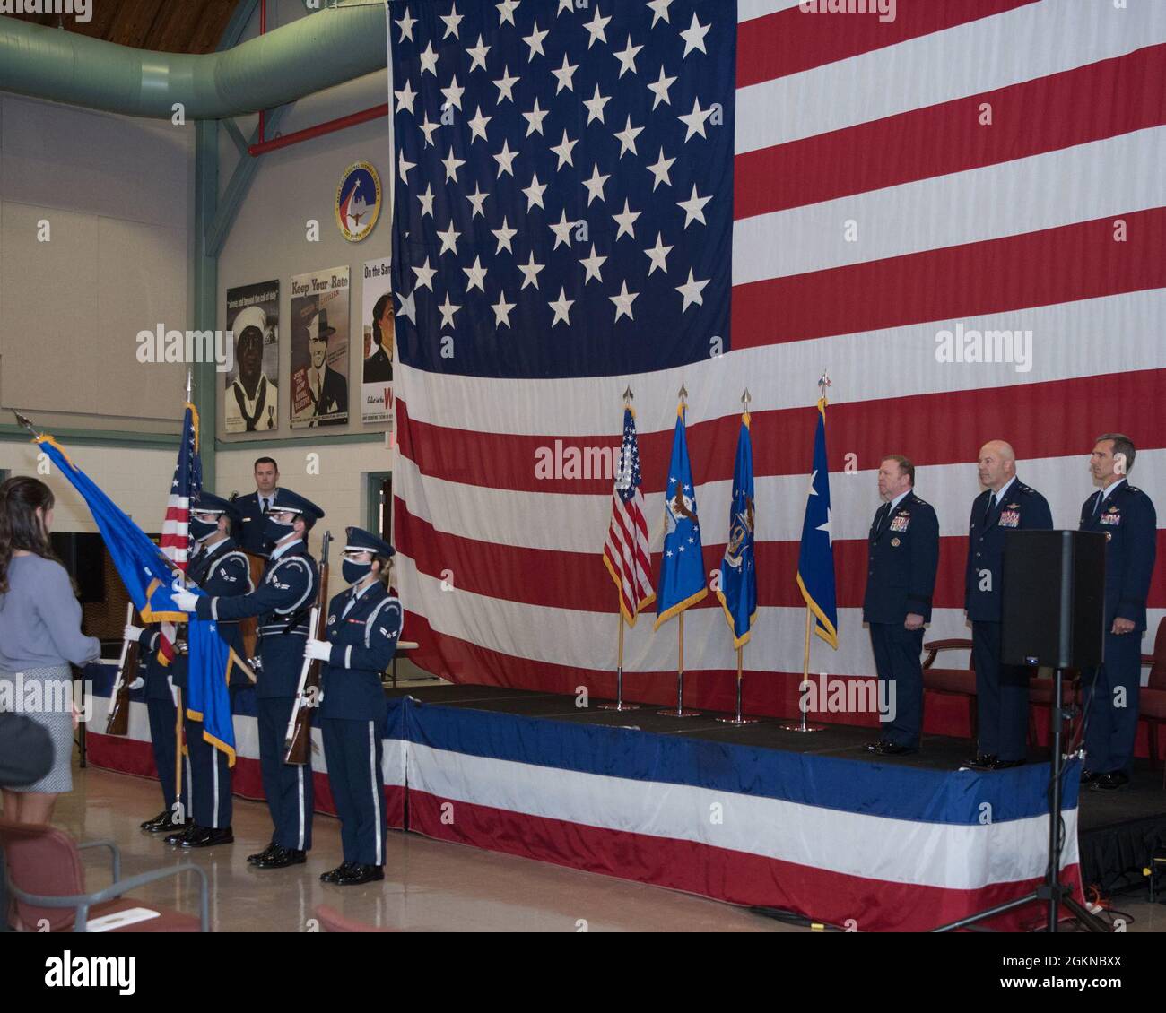 The Dyess Air Force Base Honor Guard presented the Colors at the Tenth Air Force Base Change of