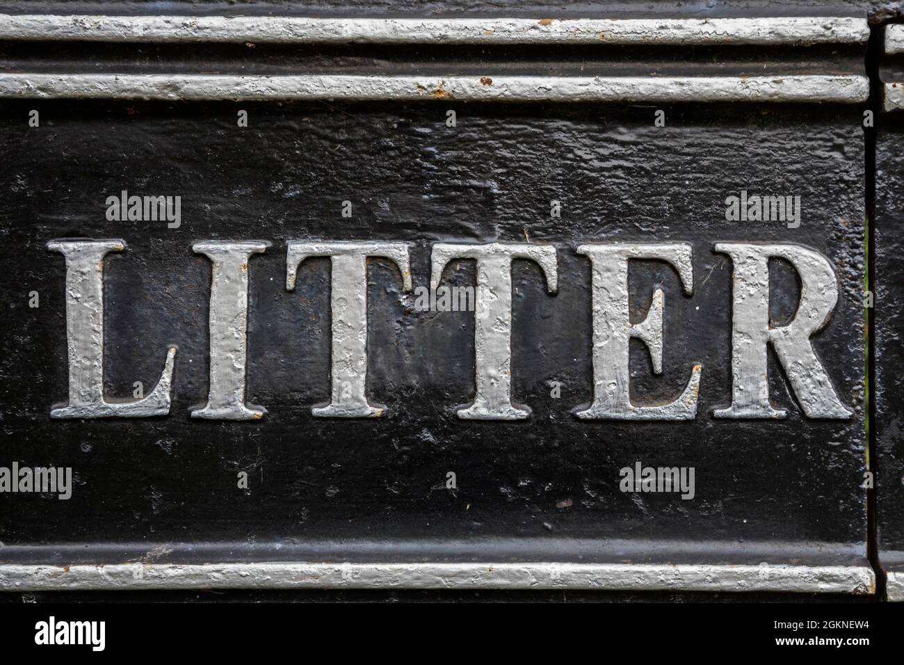Litter sign, Northumberland, UK Stock Photo