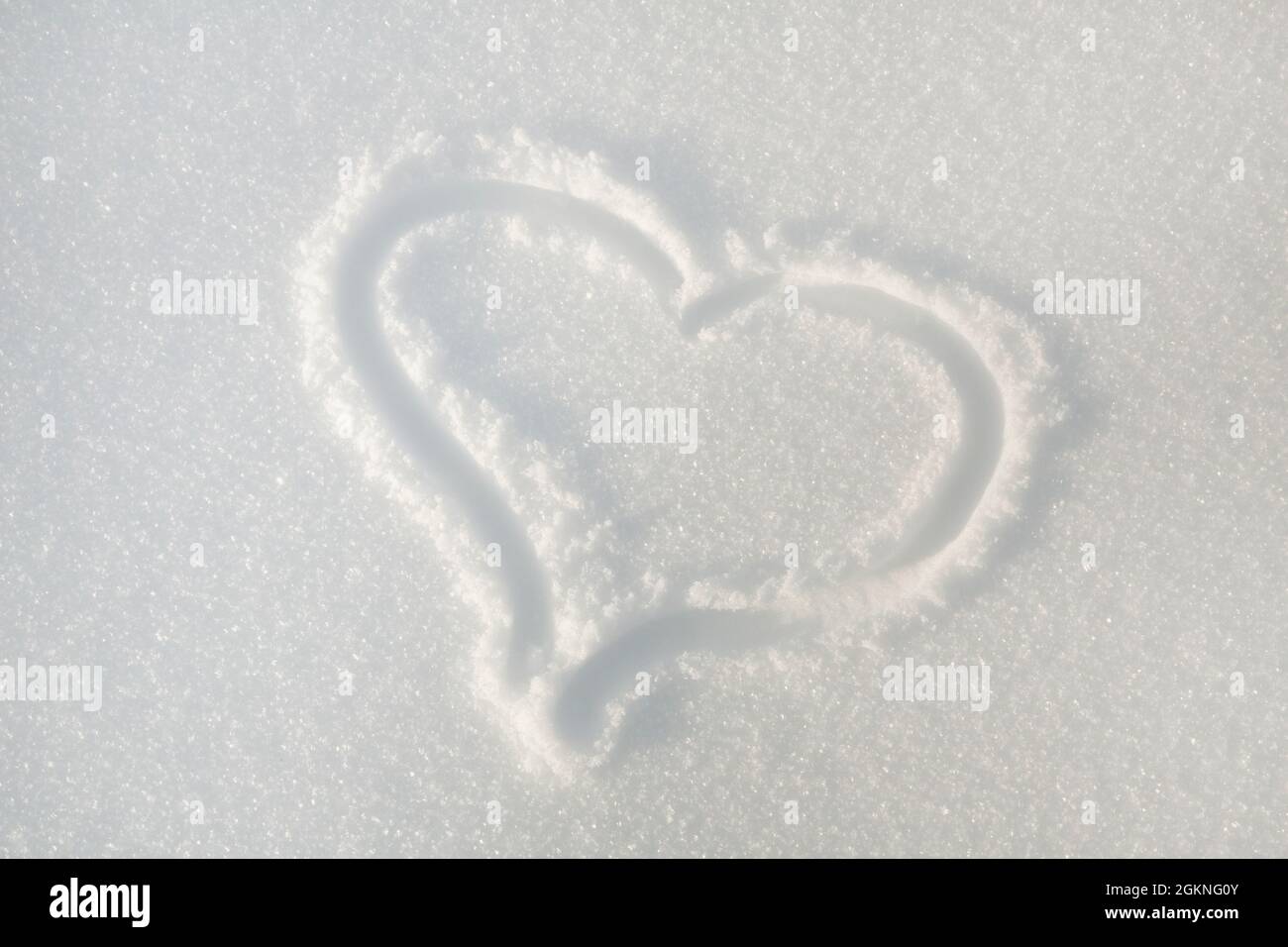 Heart in snow, UK Stock Photo