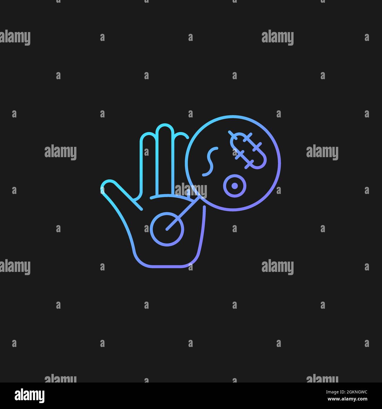 Dirty hands gradient vector icon for dark theme Stock Vector