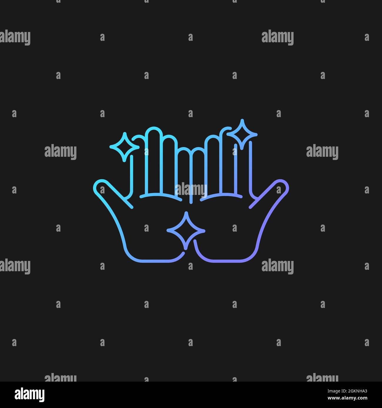 Clean hands gradient vector icon for dark theme Stock Vector
