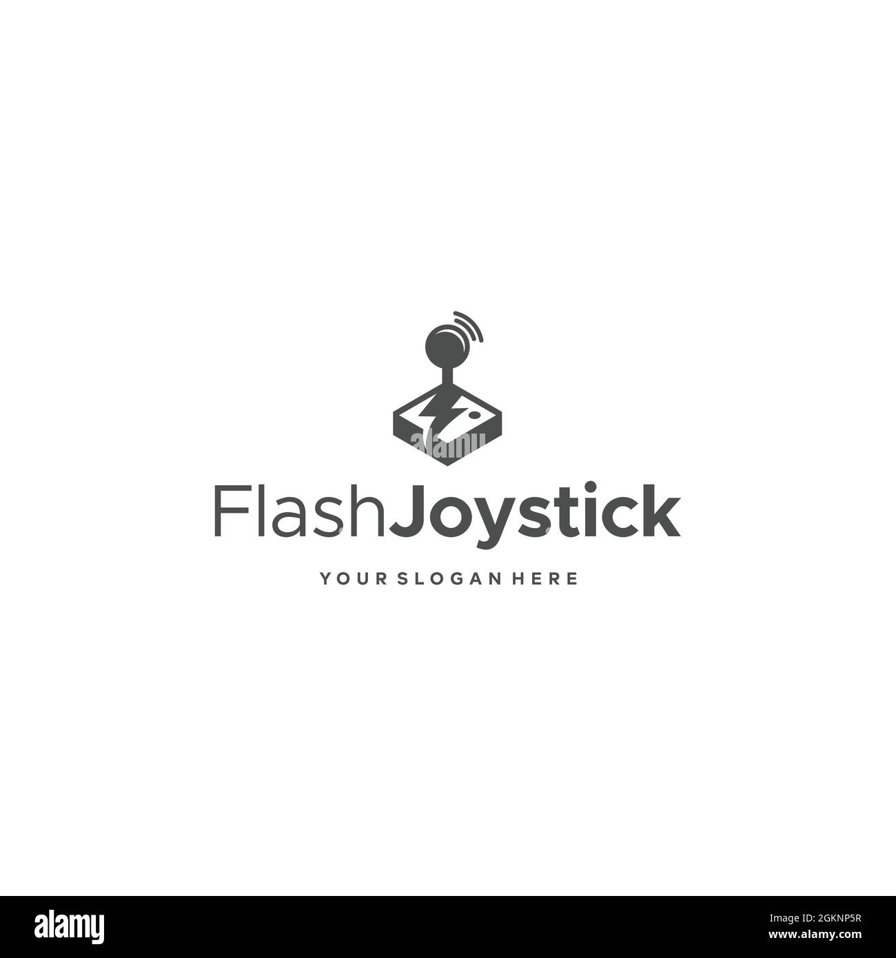 minimalist FlashJoystick box lightning Logo design Stock Vector