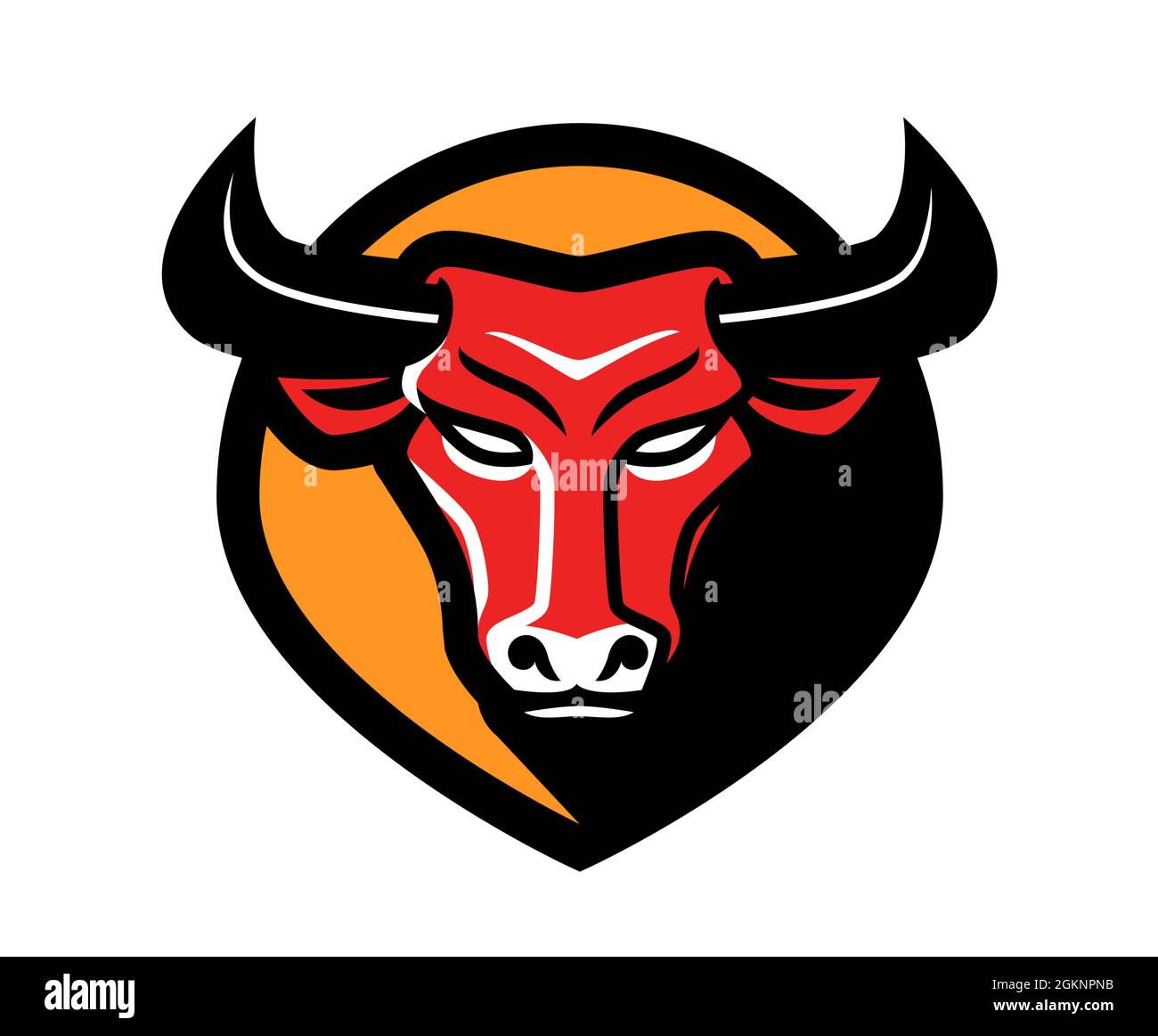 Bull head logo. Buffalo mascot vector illustration Stock Vector