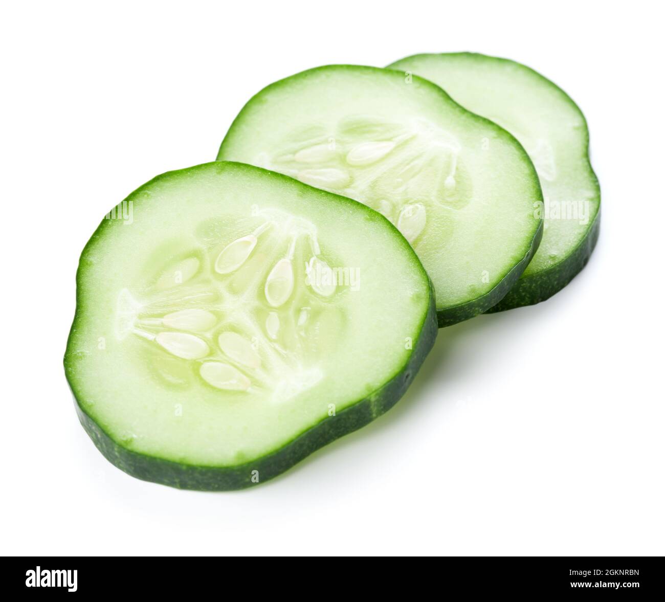Sliced cucumber isolated on white background Stock Photo
