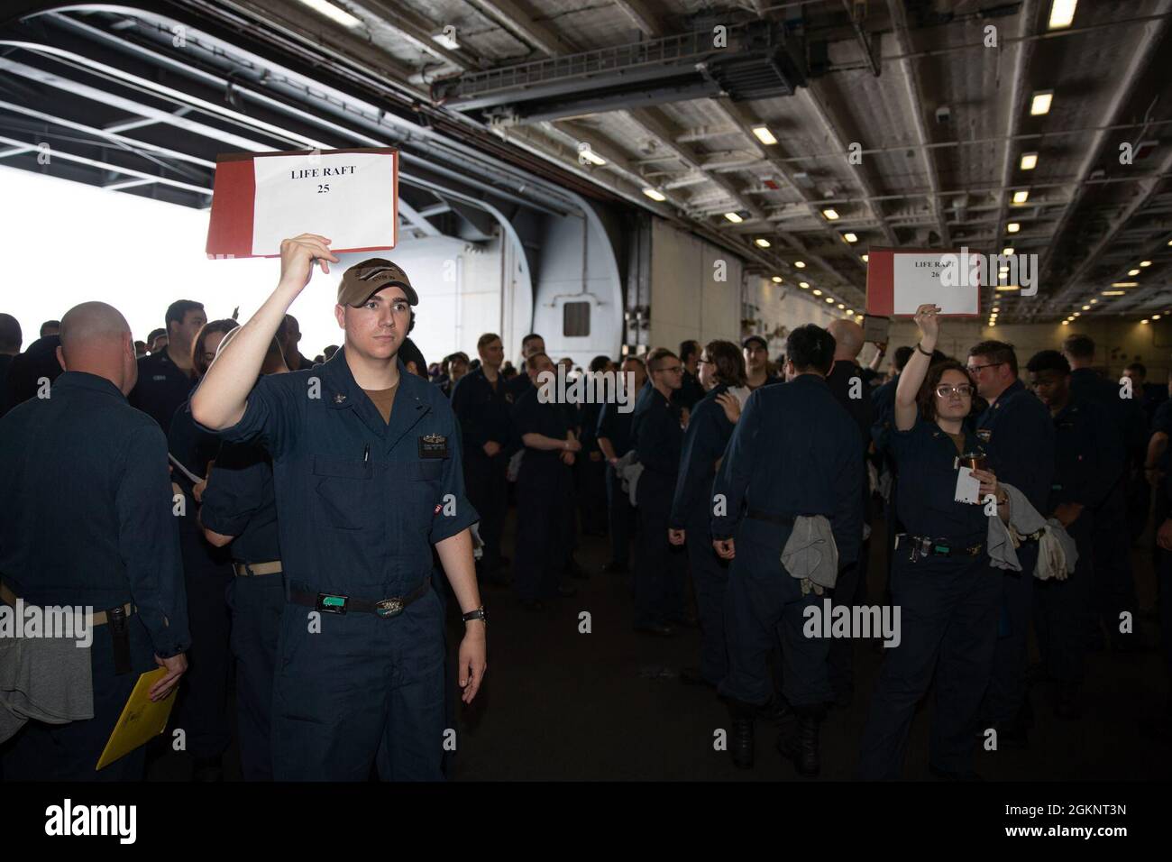 Sailors assigned to USS Gerald R. Ford (CVN 78) muster to their
