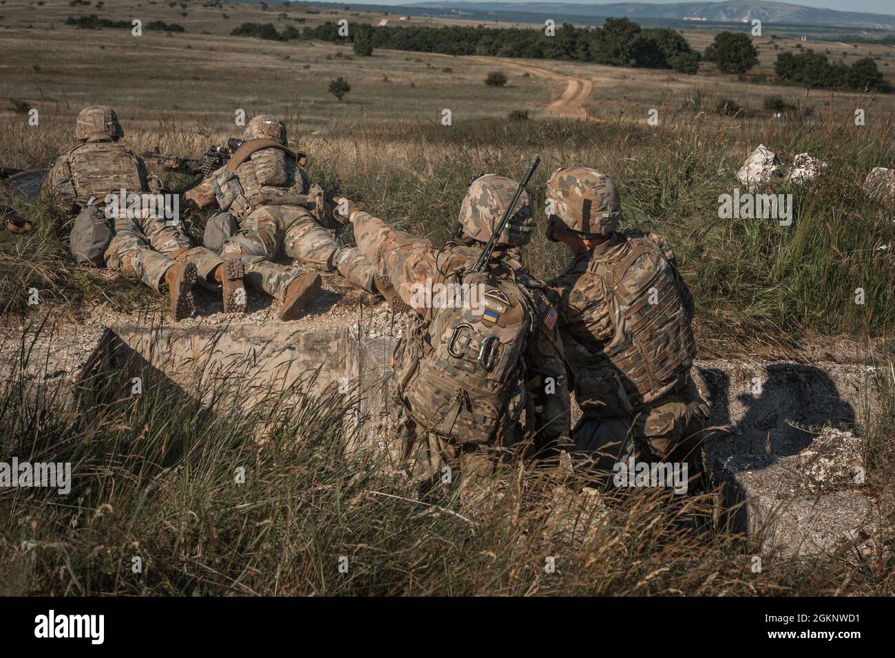 U.S. Army Soldiers assigned to 2nd Cavalry Regiment conduct support by ...
