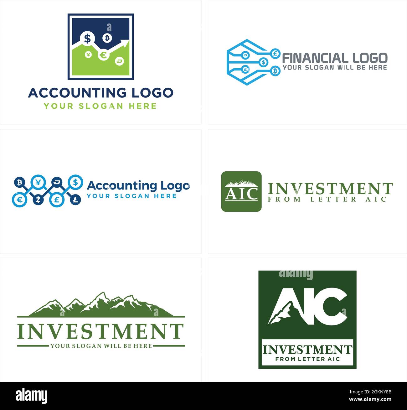 Accounting financial mountain investment arrow growth logo design Stock Vector