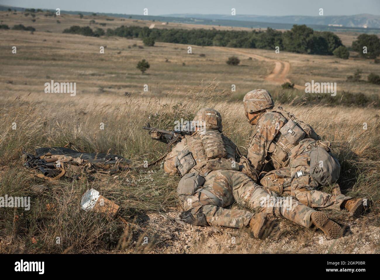 U.S. Army Soldiers assigned to 2nd Cavalry Regiment conduct support by ...