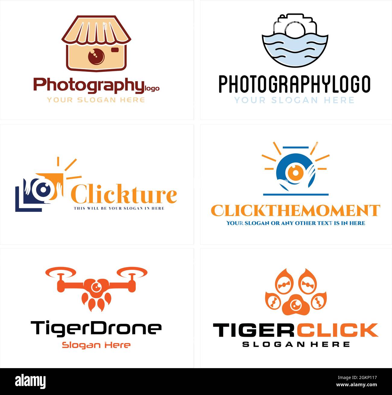 Photography camera drone logo design Stock Vector