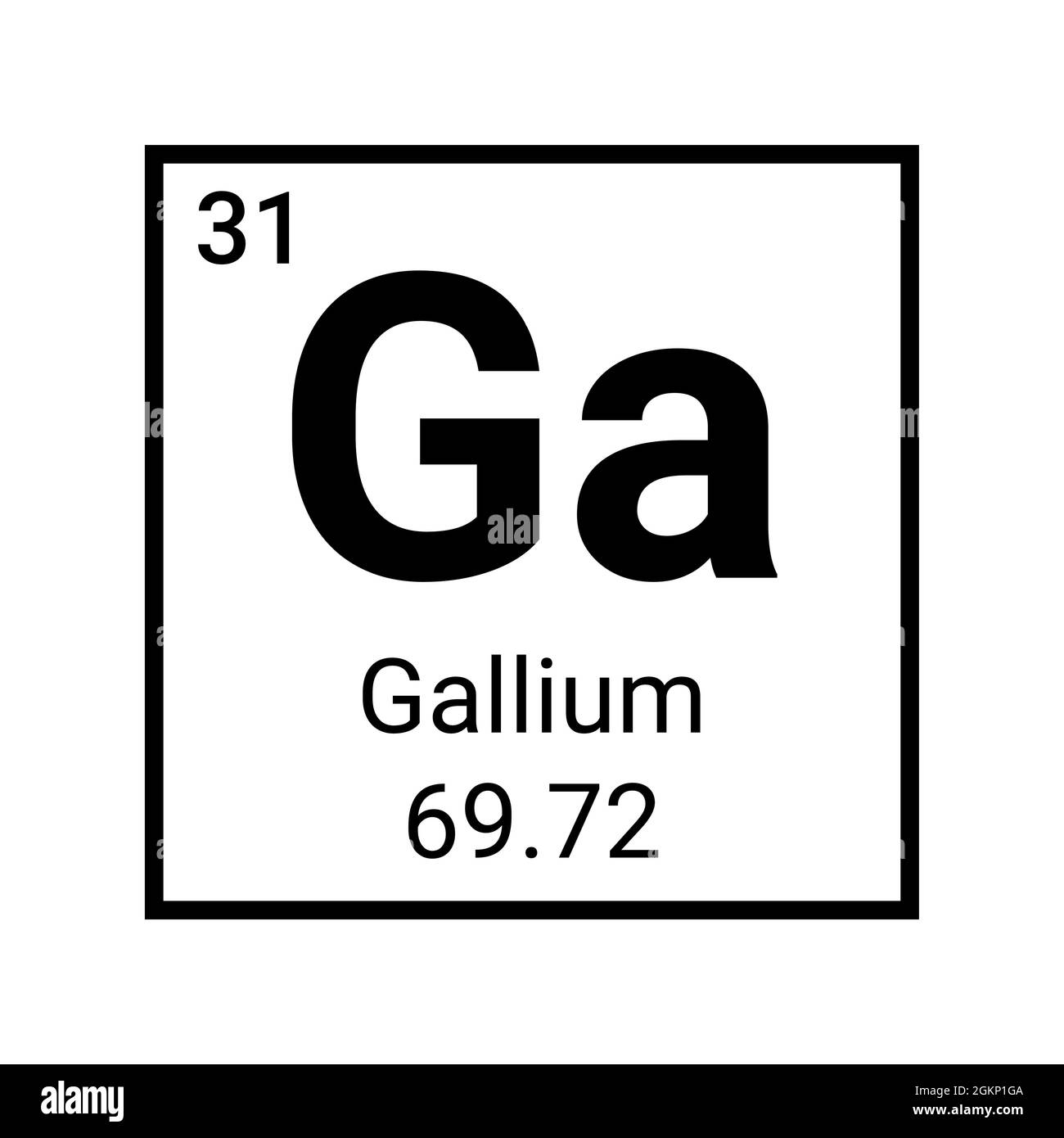 Gallium periodic element table symbol icon chemistry science Stock Vector