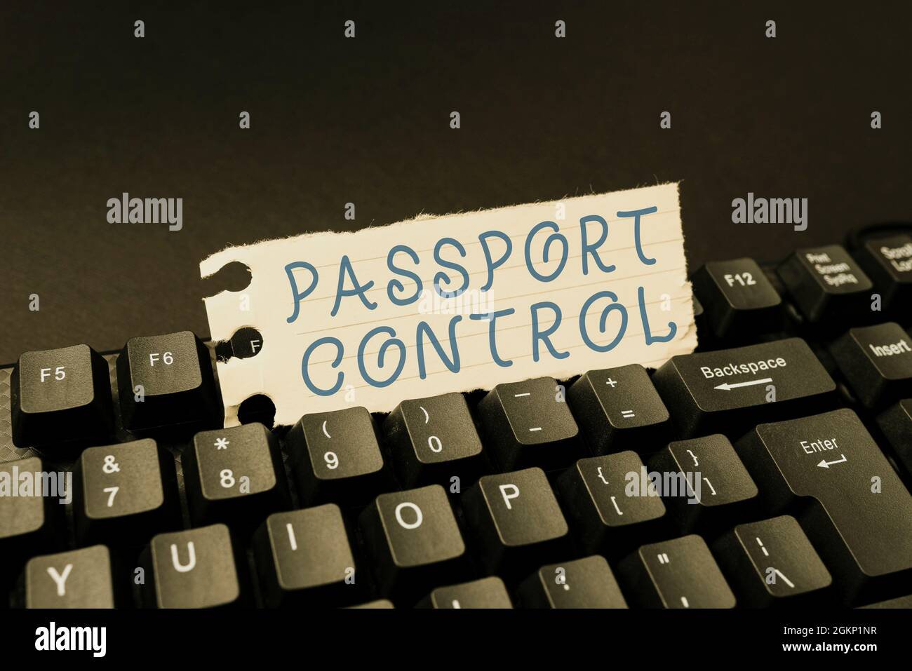 Conceptual caption Passport Control. Word for the area in an airport