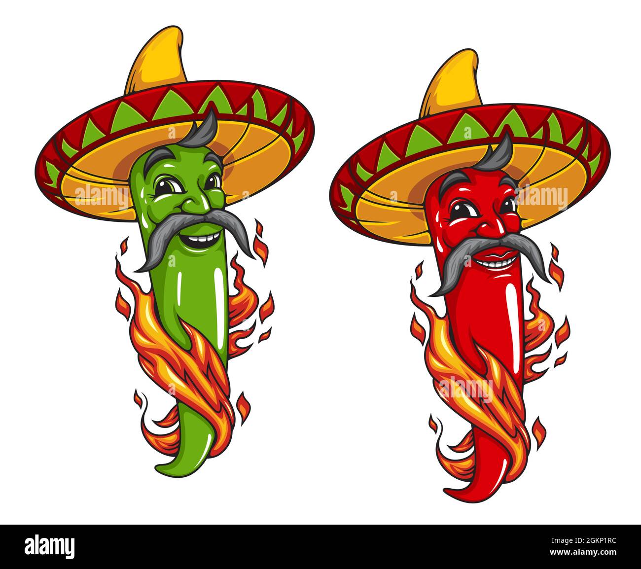 Cartoon Mexican jalapeno or chili pepper vector mascot character in