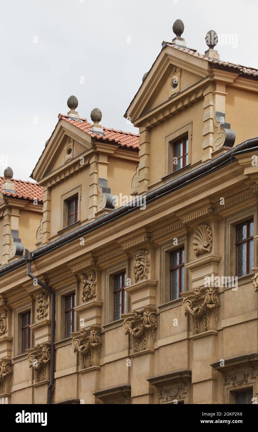 West facade of the Clementinum (Klementinum) in Staré Město (Old Town) in Prague, Czech Republic. Stock Photo