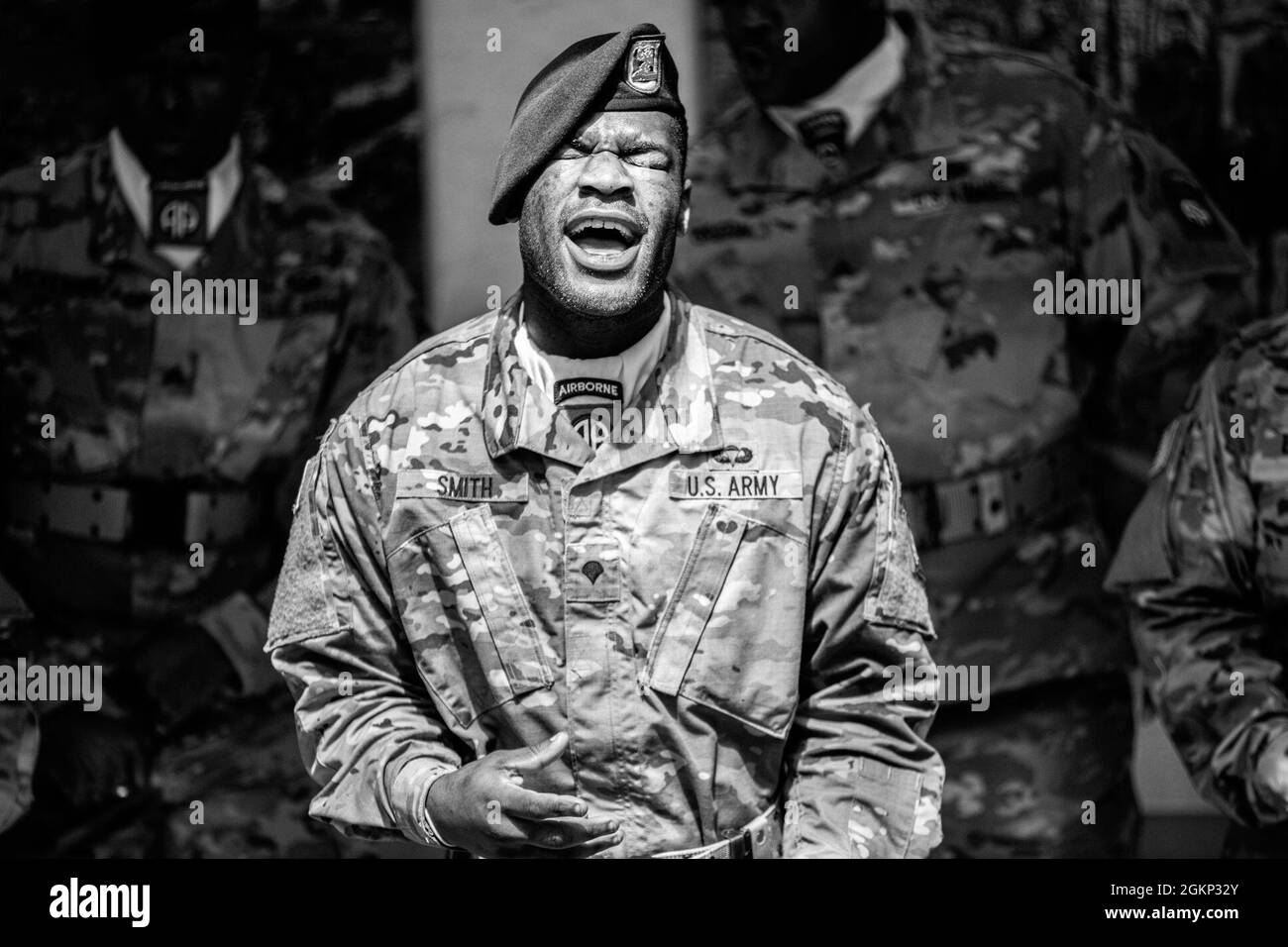 82nd airborne division band and chorus Black and White Stock Photos