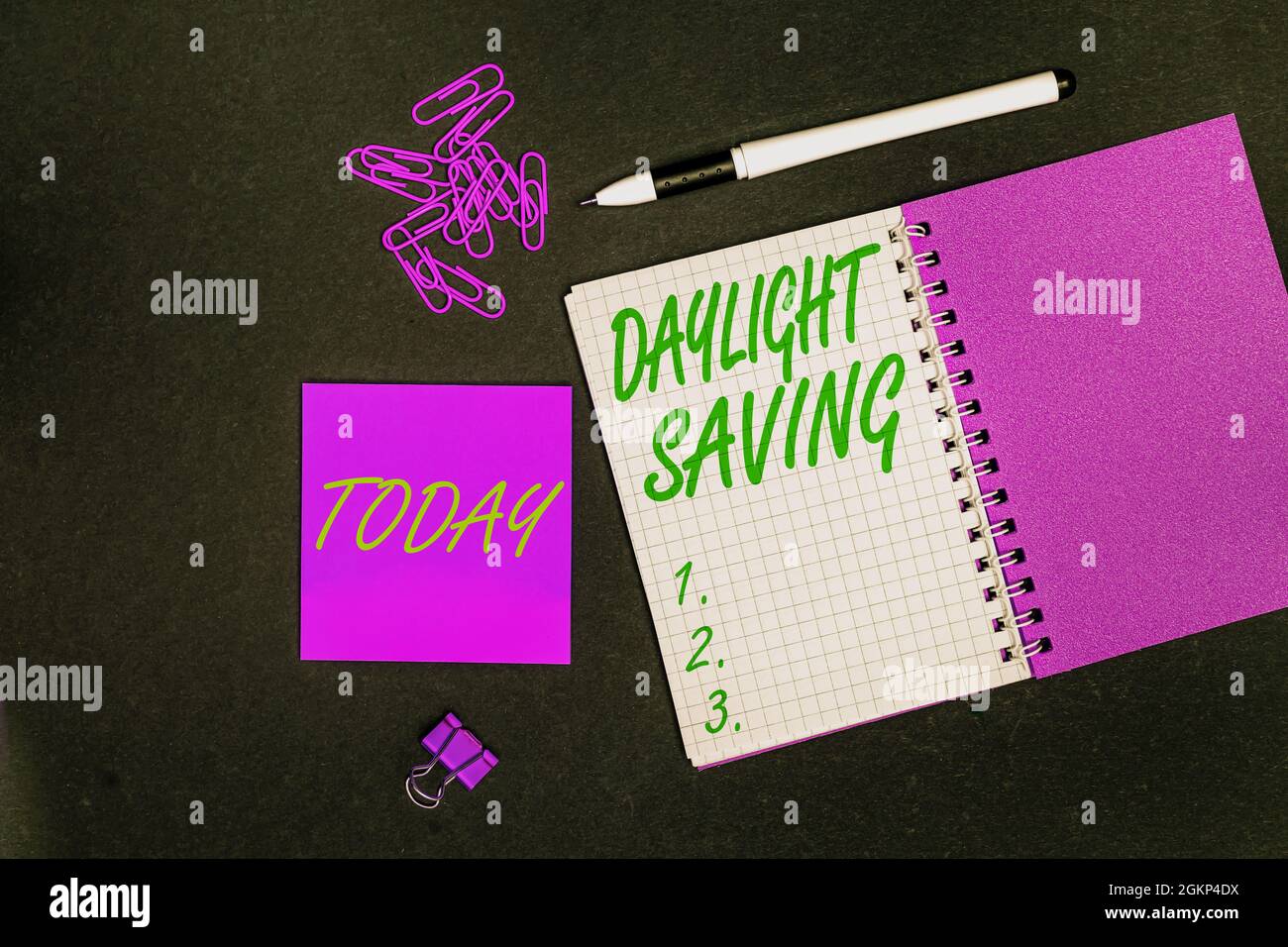 Hand writing sign Daylight Saving. Concept meaning turning the clock