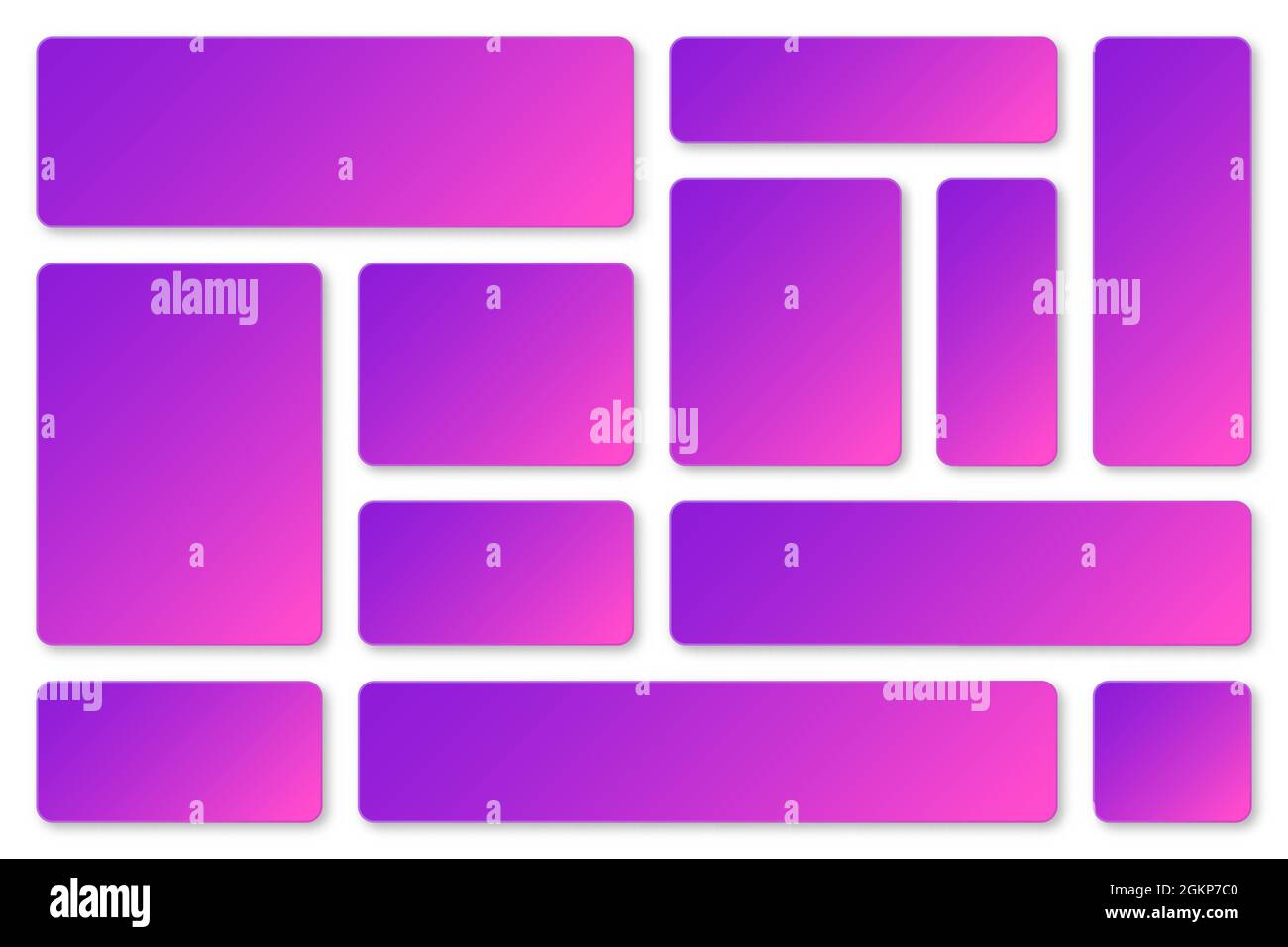 Modern colorful paper banners with violet and magenta gradient