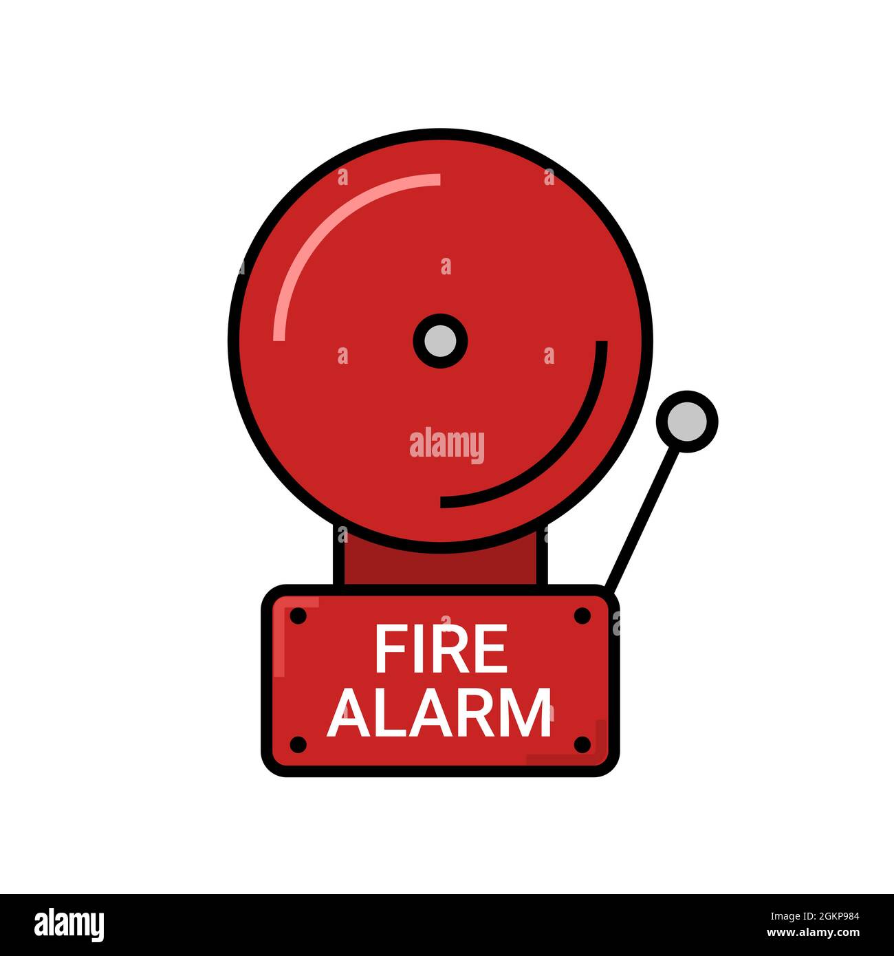 Fire alarm emergency vector icon. Fire alert danger symbol Stock Vector