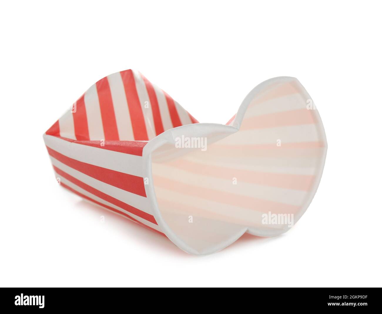 Crushed paper cup on white background Stock Photo Alamy