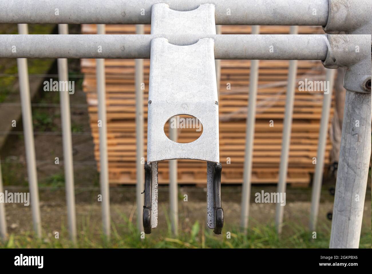 bicycle handlebar suspension attached to a tubular construction Stock Photo