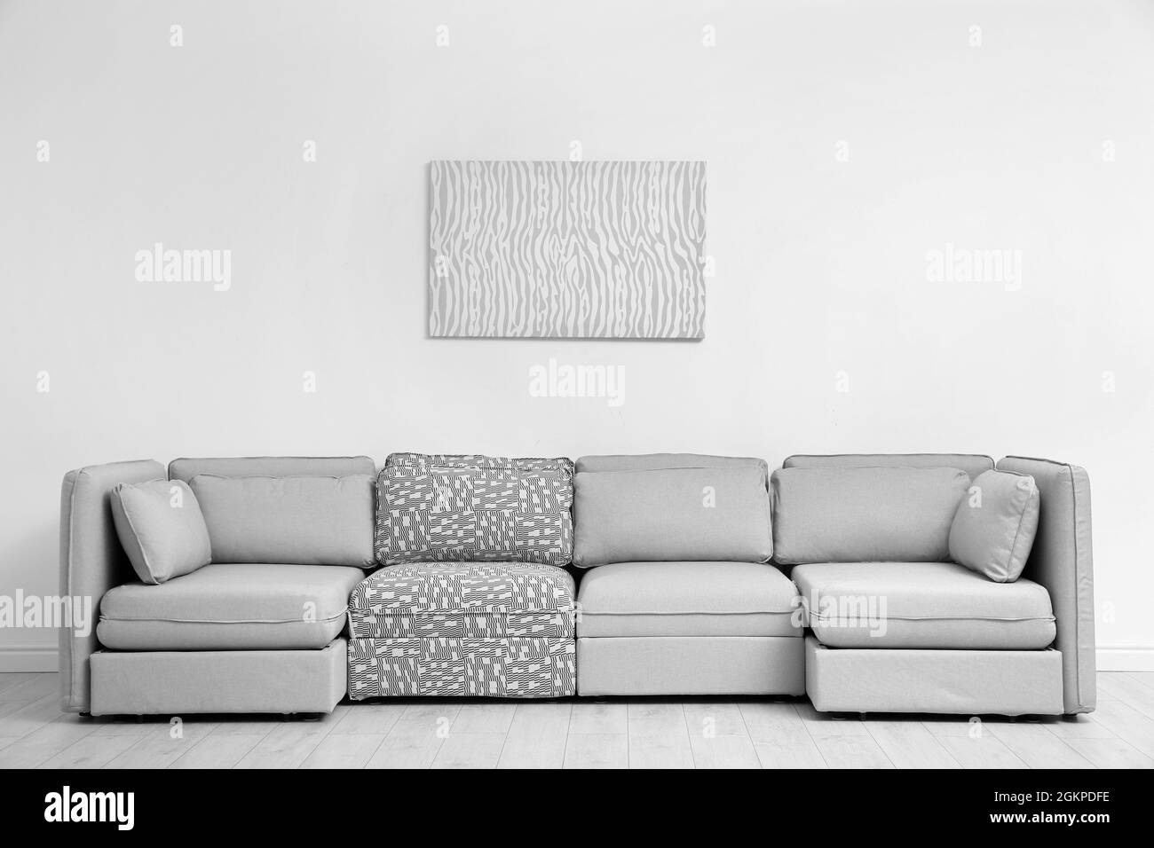Beautiful new sofa in room Stock Photo Alamy