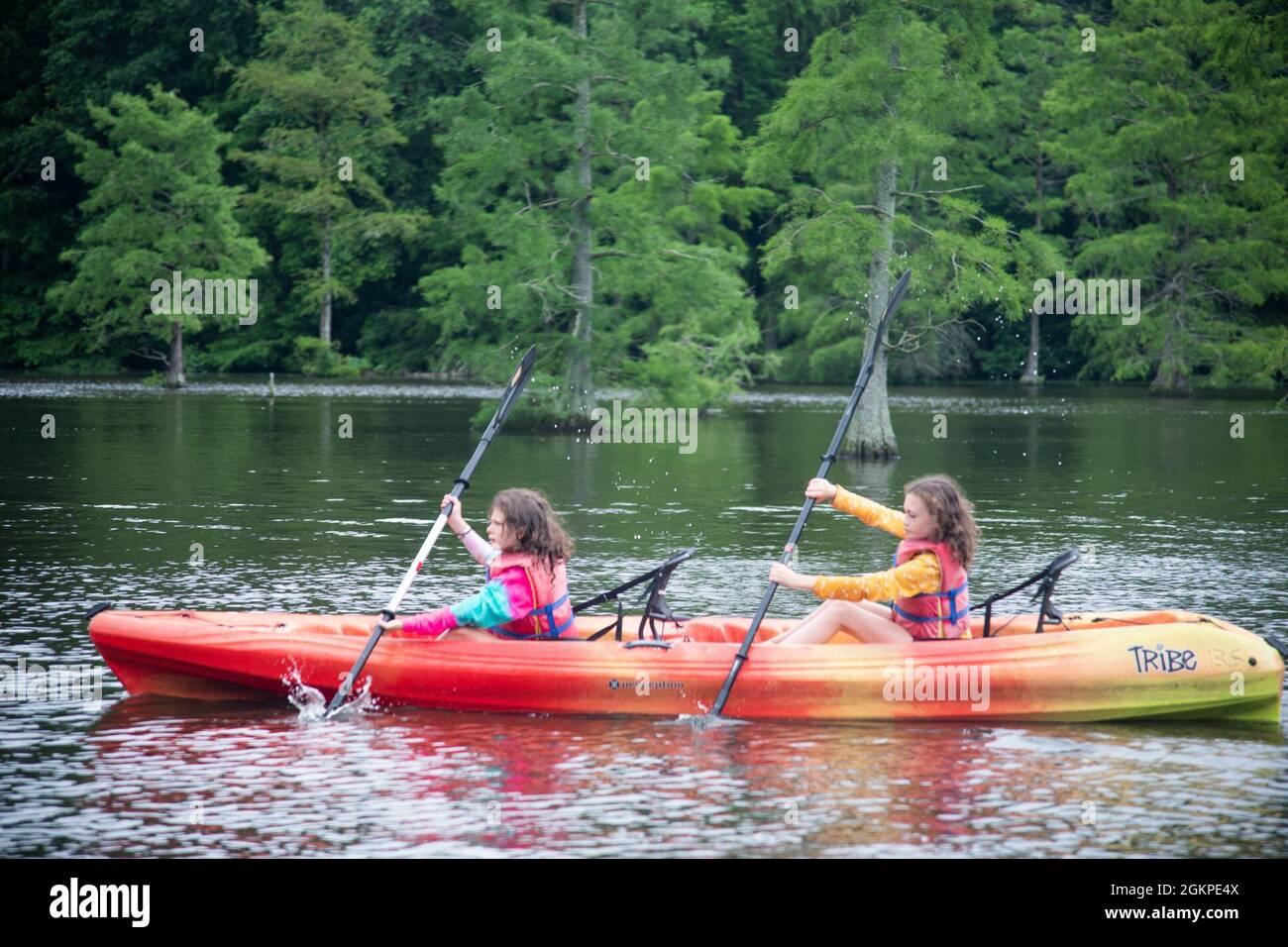 Emily and Madeline DeSantis, daughters of Col. Michael DeSantis, the