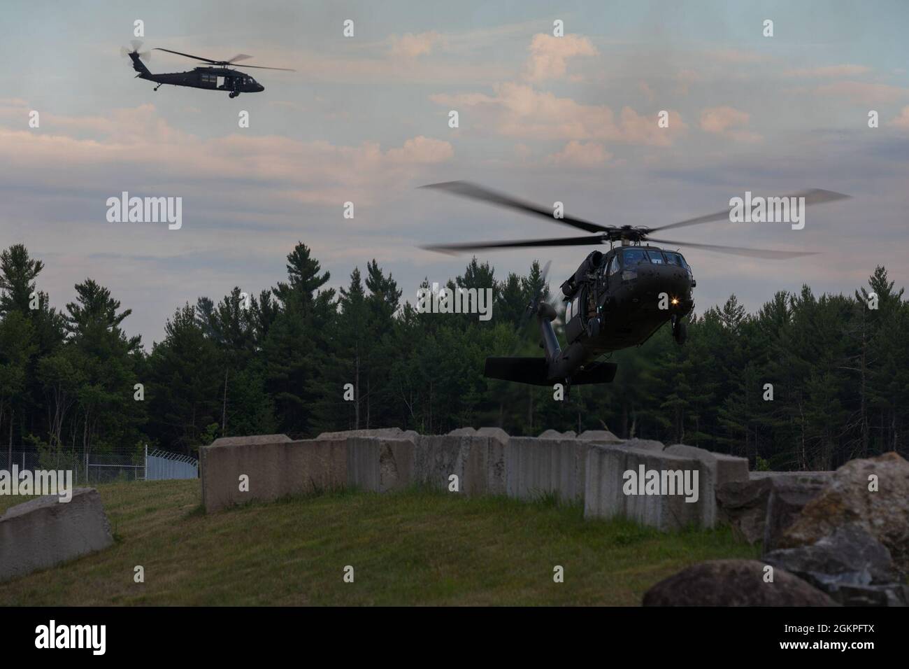 A U.S. Army National Guard UH60 Black Hawk helicopter, from the 3rd
