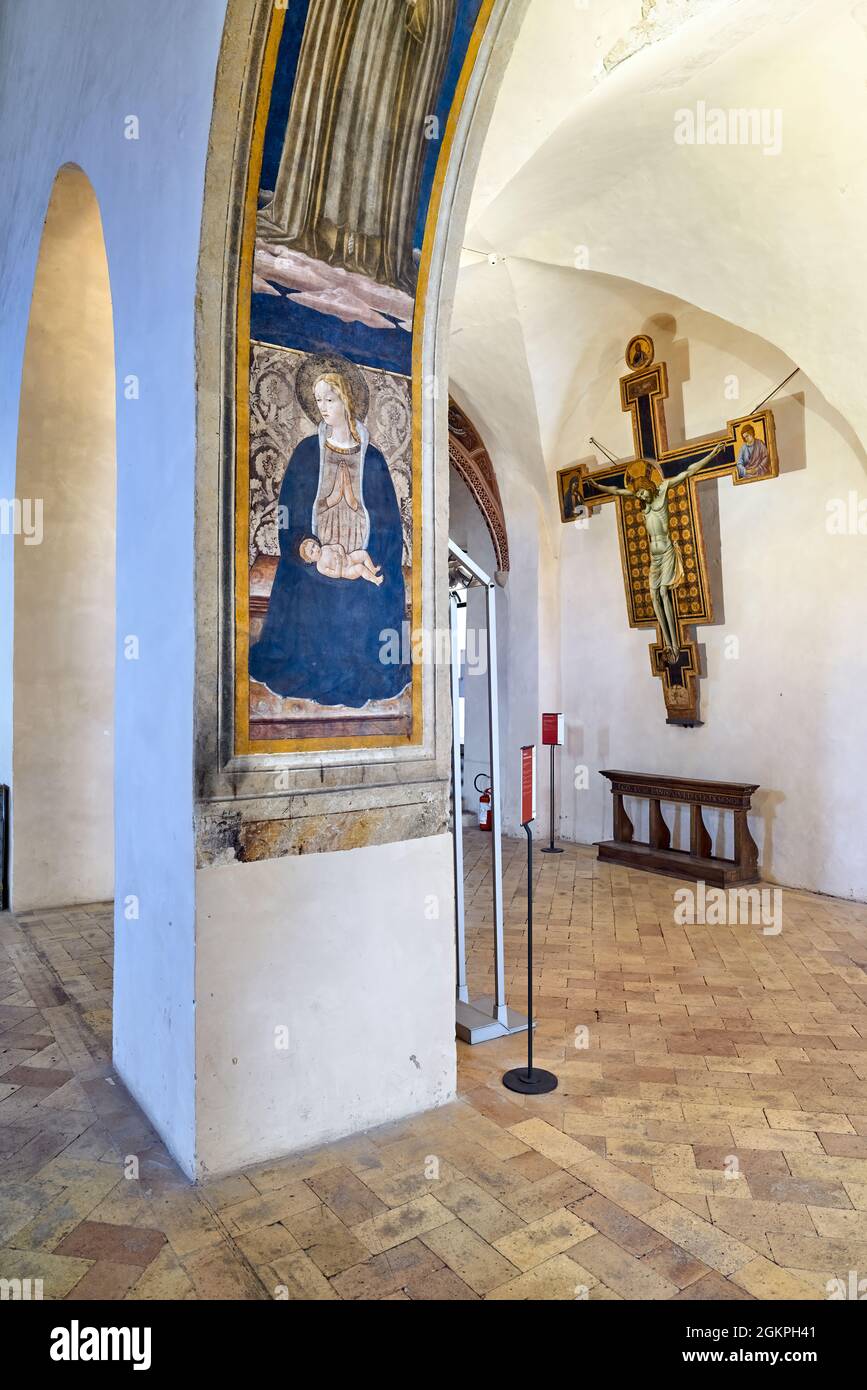 Montefalco Umbria Italy. San Francesco Church frescoed by Benozzo Gozzoli Stock Photo