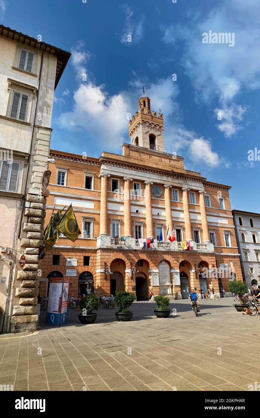 Foligno Umbria Italy. The Town Hall, Communal Palace Stock Photo