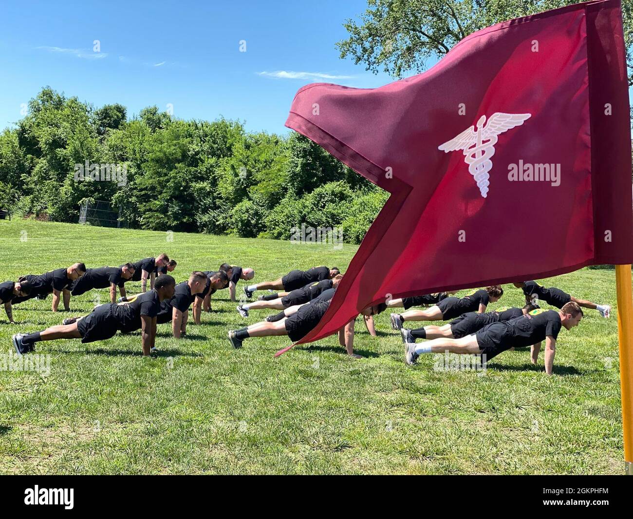 Munson Army Health Center Soldiers train for the Army Combat Fitness Test (ACFT), June 14, 2021, Fort Leavenworth, Kan.  Photo credit: Cynthia Clark Stock Photo