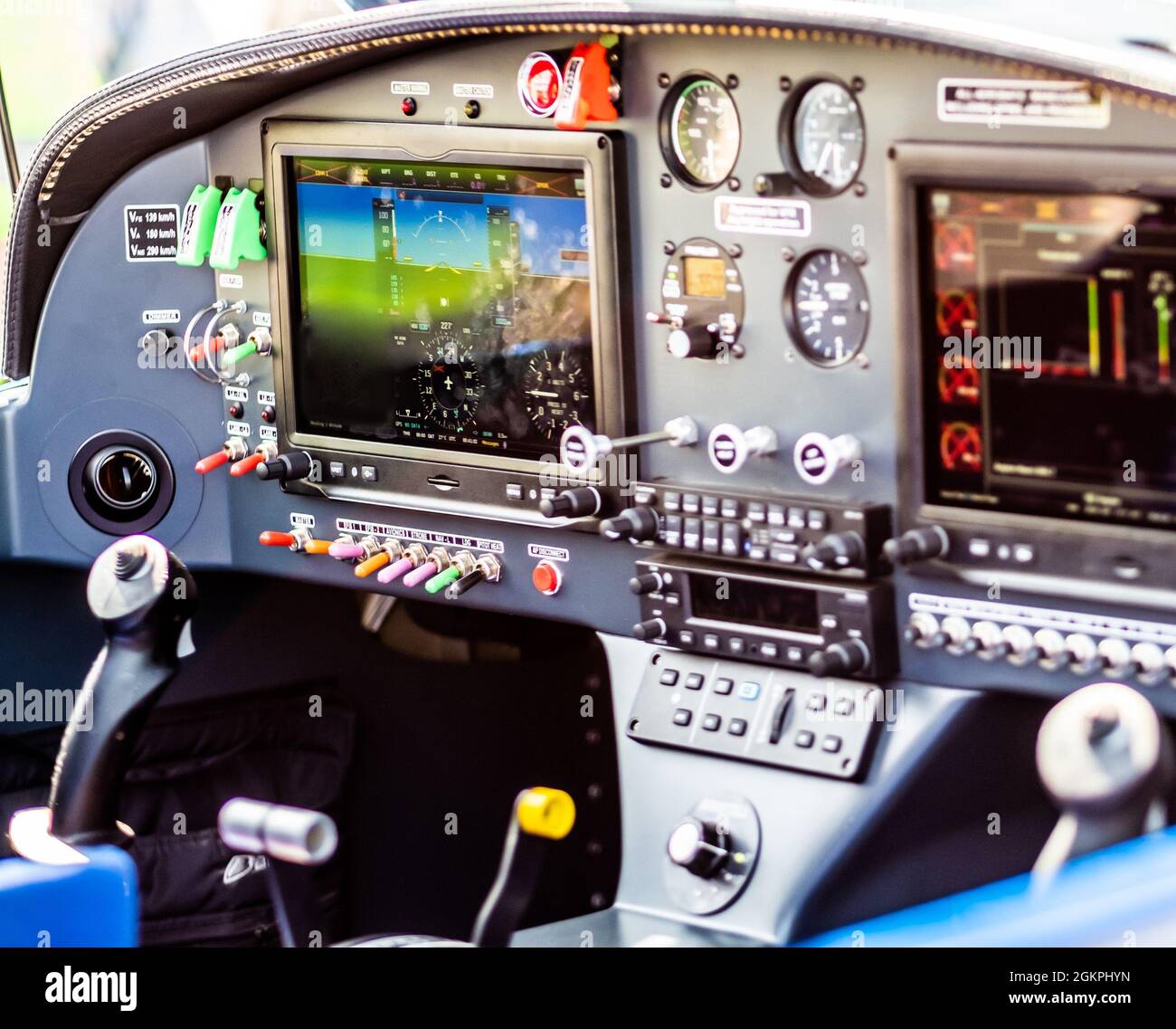 Control pannel of plane Stock Photo