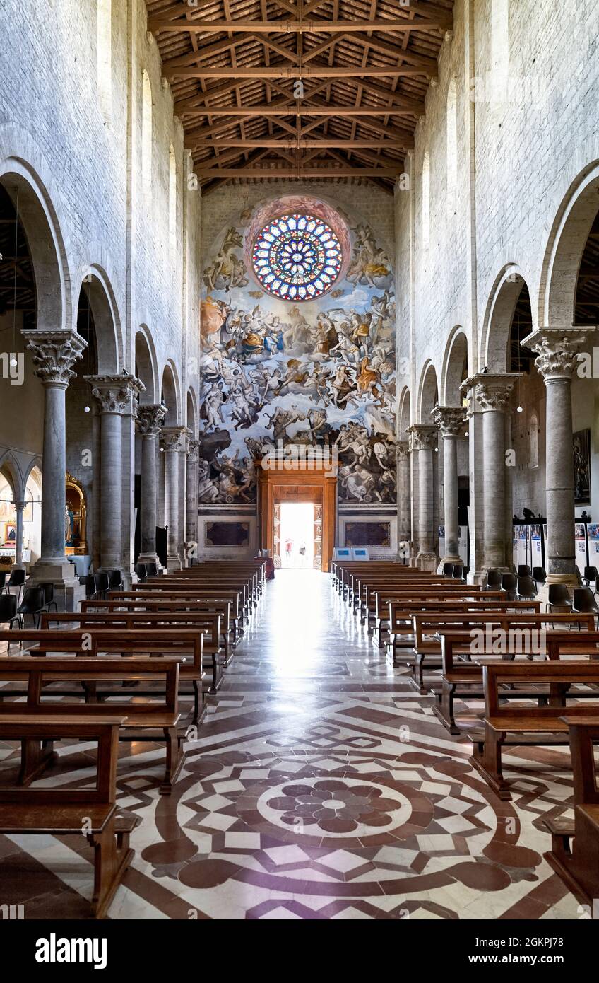 Todi Umbria Italy. Concattedrale della Santissima Annunziata. Cathedral. Frescoes Stock Photo