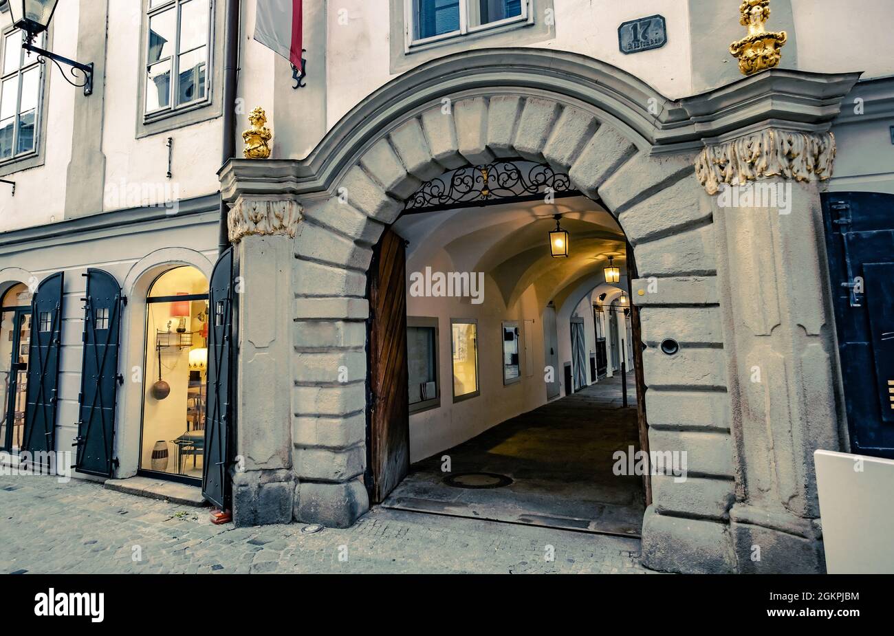 Mozart's house in Linz, Austria Stock Photo Alamy