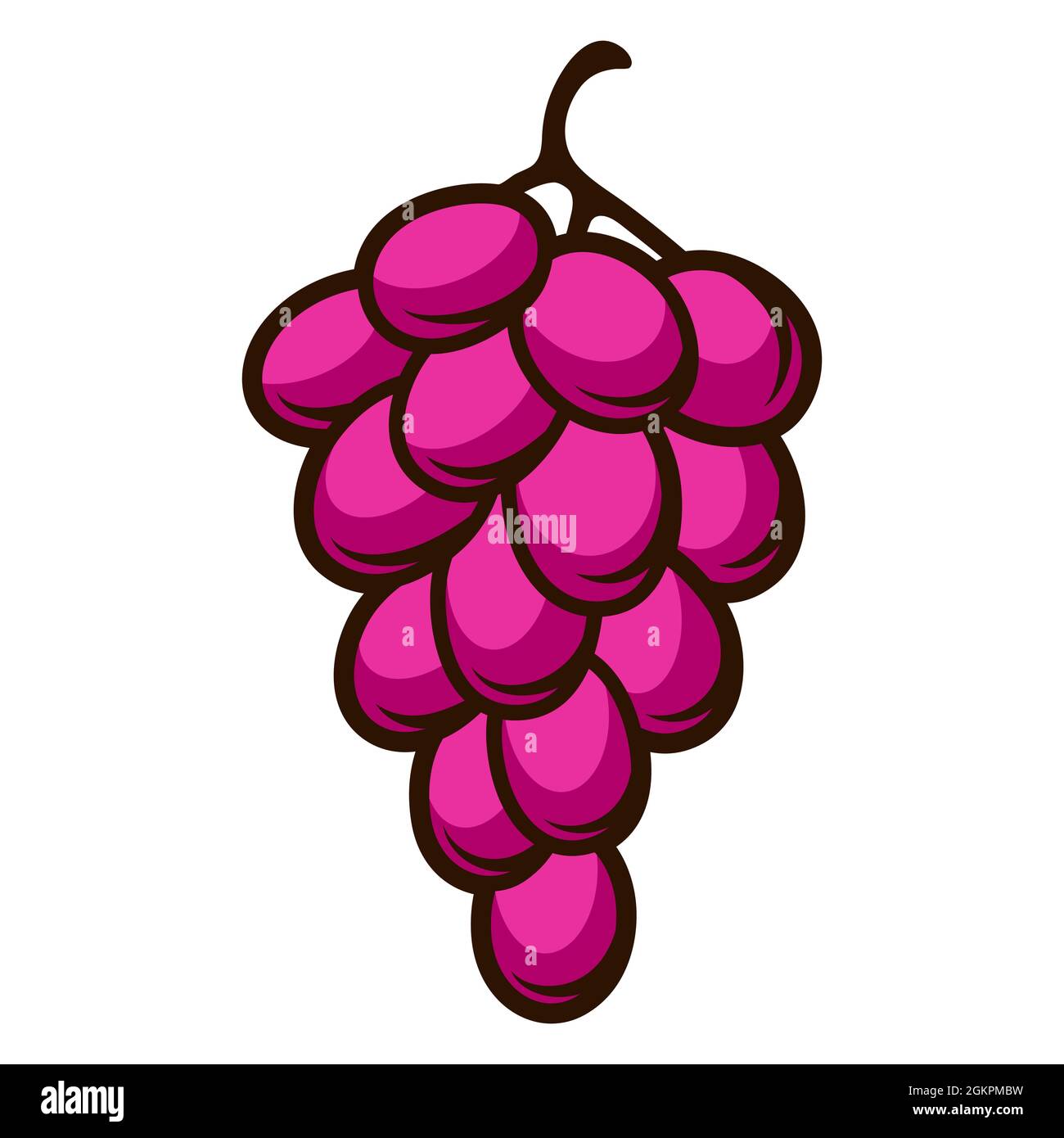 Illustration of fresh ripe grapes. Autumn harvest of fruits. Food item for farms, markets and shops. Stock Vector