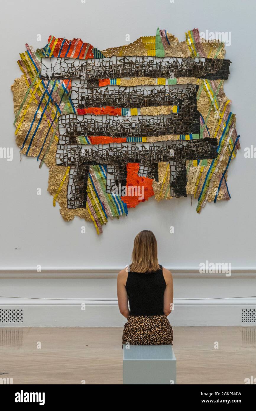 London, UK. 15th Sep, 2021. DEXTERITY, NFS, El Anatsui hon ra - The Royal Academy (RA) Summer Exhibition 2021 co-ordinated by Yinka Shonibare RA. It explores the theme of ‘Reclaiming Magic' to celebrate the joy of creating art. It includes around 1400 works by emerging and established artists. Credit: Guy Bell/Alamy Live News Stock Photo